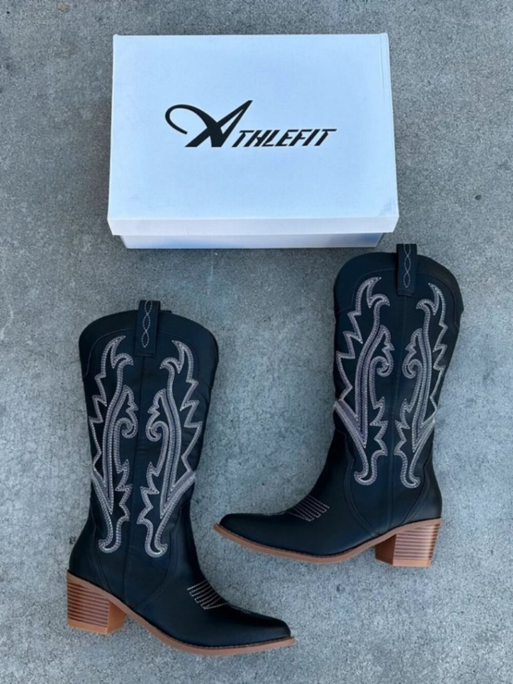 Cowboy Boots for Women Metallic Mid Calf Cowgirl Boots